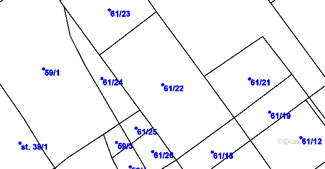 Parcela st. 61/22 v KÚ Skalsko, Katastrální mapa