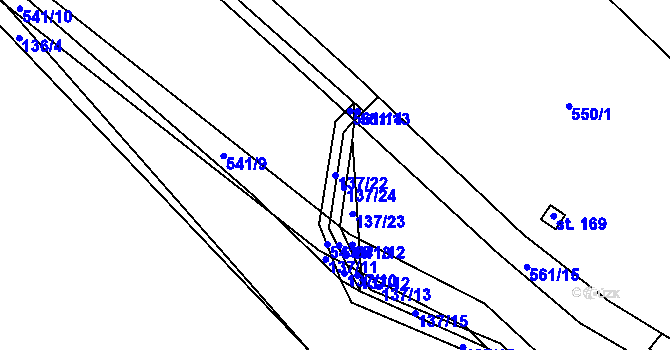 Parcela st. 137/22 v KÚ Skalsko, Katastrální mapa