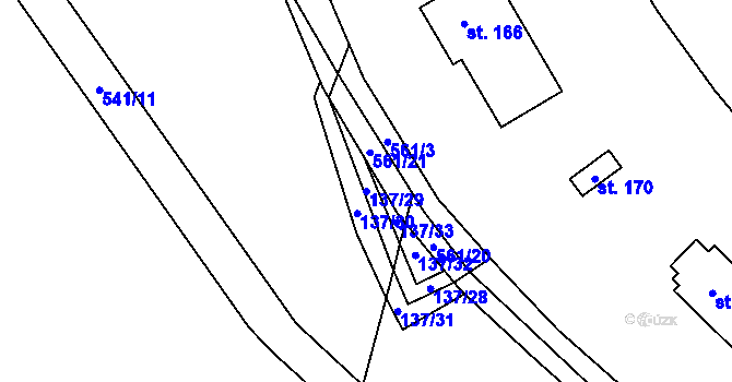 Parcela st. 137/29 v KÚ Skalsko, Katastrální mapa