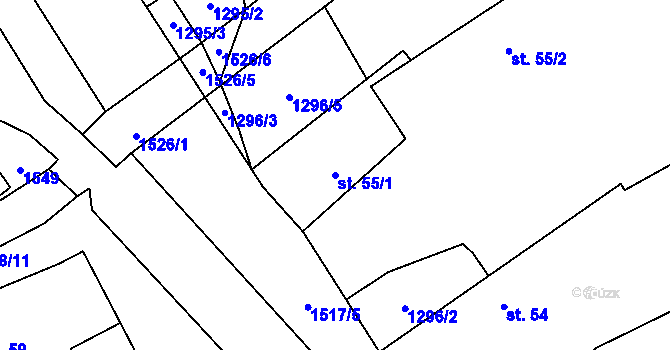 Parcela st. 55/1 v KÚ Skály u Protivína, Katastrální mapa