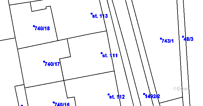 Parcela st. 111 v KÚ Skály u Protivína, Katastrální mapa