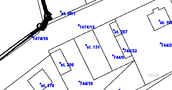 Parcela st. 131 v KÚ Skály u Protivína, Katastrální mapa