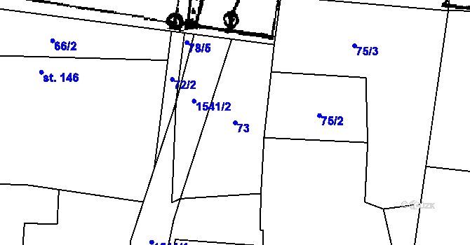 Parcela st. 73 v KÚ Skály u Protivína, Katastrální mapa