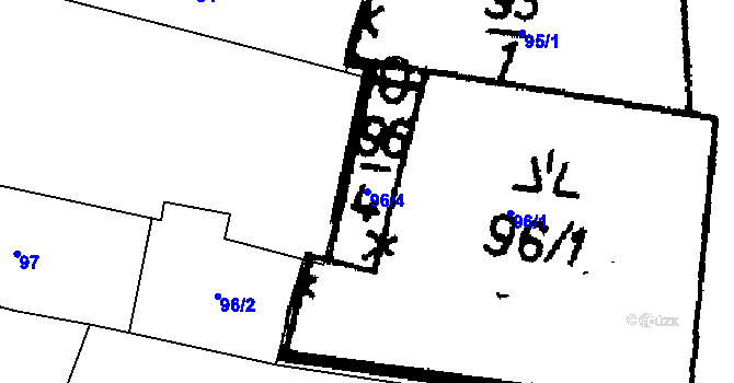 Parcela st. 96/4 v KÚ Skály u Protivína, Katastrální mapa