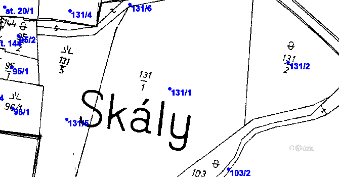 Parcela st. 131/1 v KÚ Skály u Protivína, Katastrální mapa