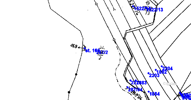 Parcela st. 287/2 v KÚ Skály u Protivína, Katastrální mapa