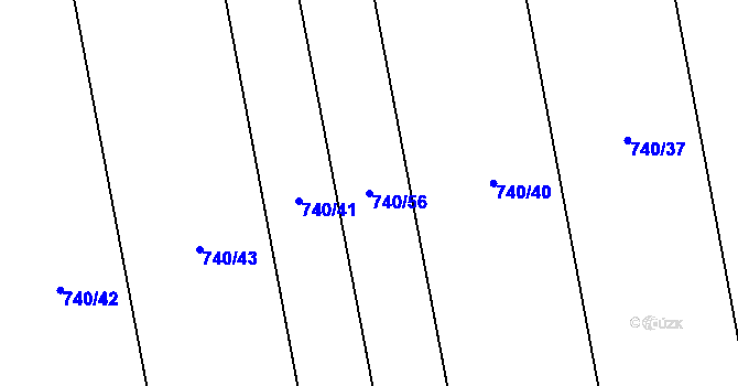 Parcela st. 740/56 v KÚ Skály u Protivína, Katastrální mapa