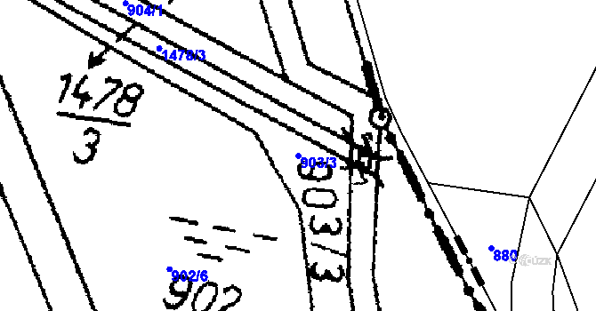 Parcela st. 903/3 v KÚ Skály u Protivína, Katastrální mapa