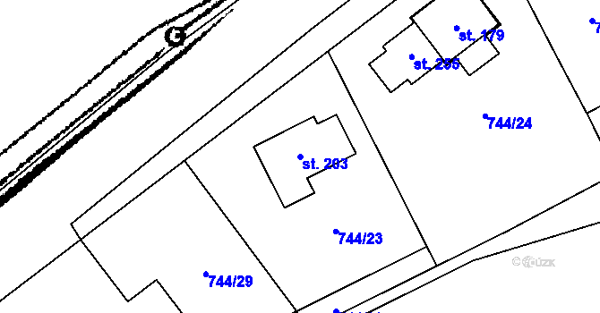 Parcela st. 203 v KÚ Skály u Protivína, Katastrální mapa