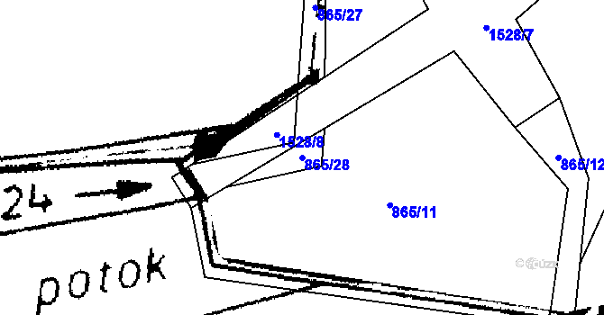 Parcela st. 865/28 v KÚ Skály u Protivína, Katastrální mapa