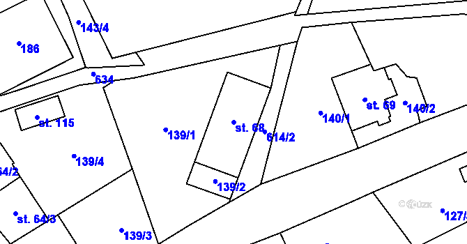 Parcela st. 68 v KÚ Skály u Rýmařova, Katastrální mapa