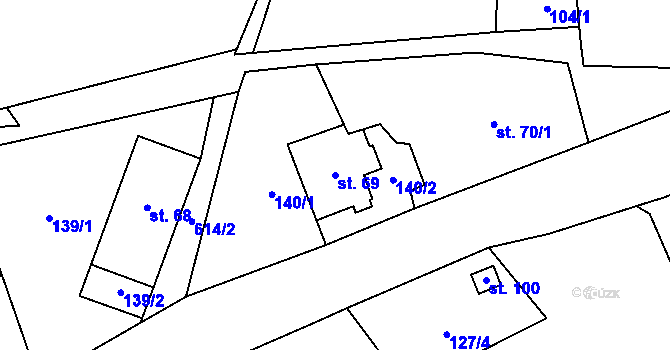 Parcela st. 69 v KÚ Skály u Rýmařova, Katastrální mapa
