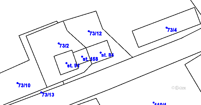 Parcela st. 84 v KÚ Skály u Rýmařova, Katastrální mapa