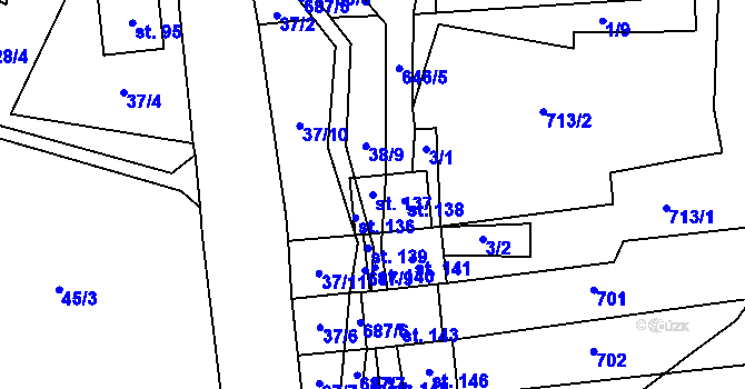 Parcela st. 137 v KÚ Skály u Rýmařova, Katastrální mapa