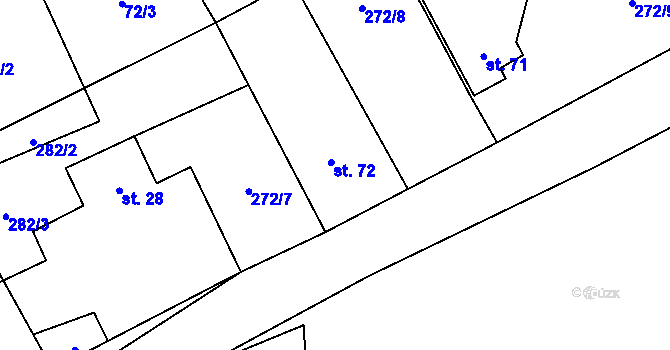 Parcela st. 72 v KÚ Skapce, Katastrální mapa