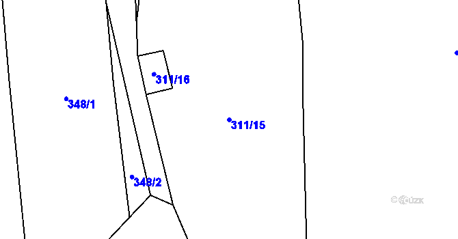 Parcela st. 311/15 v KÚ Skapce, Katastrální mapa