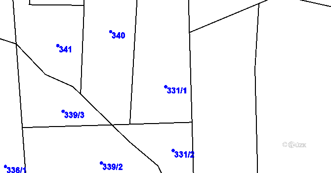 Parcela st. 331/1 v KÚ Skapce, Katastrální mapa