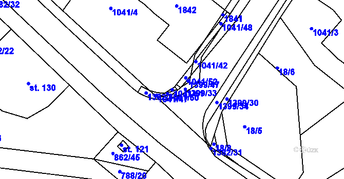 Parcela st. 1041/51 v KÚ Skašov, Katastrální mapa