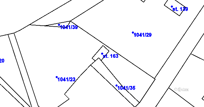 Parcela st. 163 v KÚ Skašov, Katastrální mapa