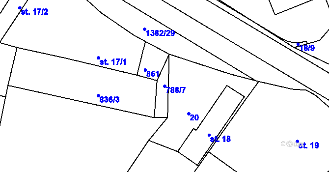 Parcela st. 788/7 v KÚ Skašov, Katastrální mapa