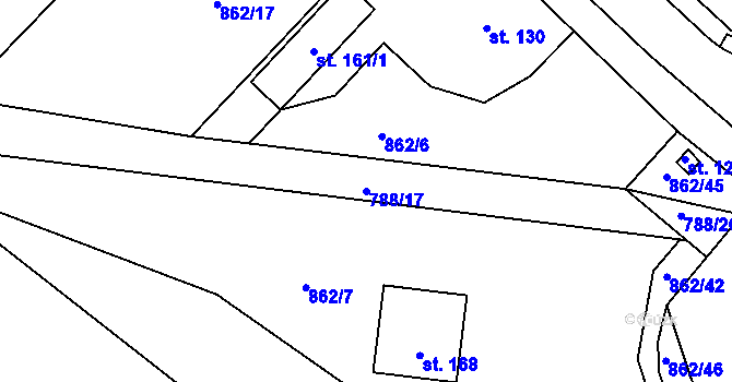 Parcela st. 788/17 v KÚ Skašov, Katastrální mapa