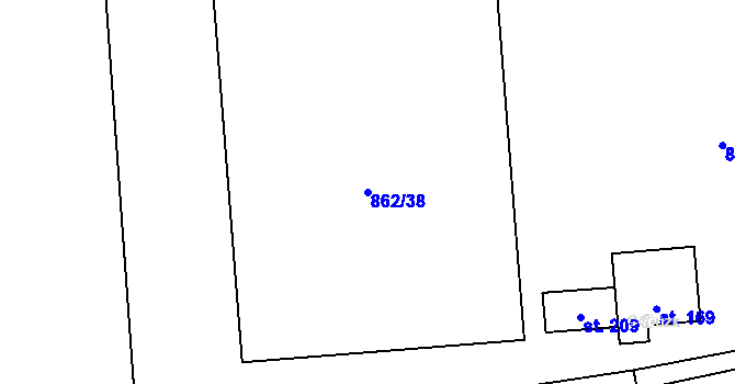 Parcela st. 862/38 v KÚ Skašov, Katastrální mapa