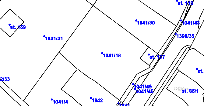 Parcela st. 1041/18 v KÚ Skašov, Katastrální mapa