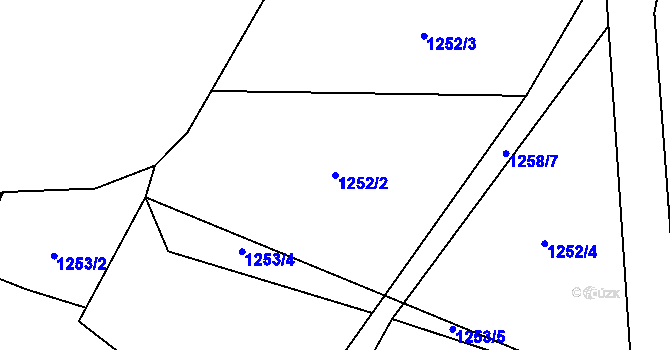 Parcela st. 1252/2 v KÚ Skašov, Katastrální mapa