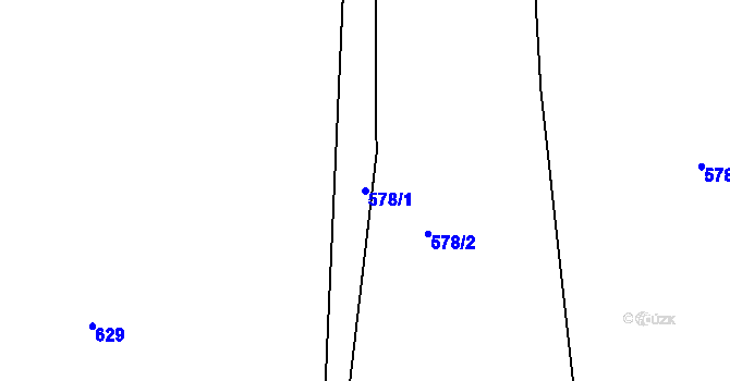 Parcela st. 578/1 v KÚ Skašov, Katastrální mapa
