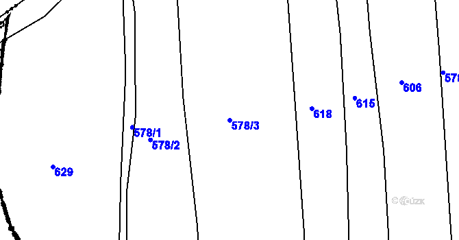 Parcela st. 578/3 v KÚ Skašov, Katastrální mapa