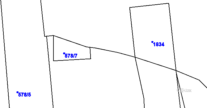 Parcela st. 578/9 v KÚ Skašov, Katastrální mapa