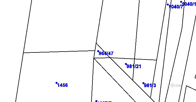 Parcela st. 964/47 v KÚ Skašov, Katastrální mapa