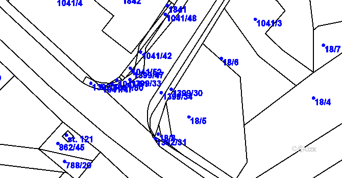 Parcela st. 1399/30 v KÚ Skašov, Katastrální mapa