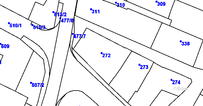 Parcela st. 272 v KÚ Skaštice, Katastrální mapa