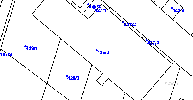 Parcela st. 426/3 v KÚ Skaštice, Katastrální mapa