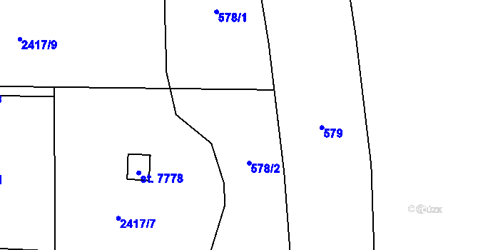 Parcela st. 578 v KÚ Skaštice, Katastrální mapa