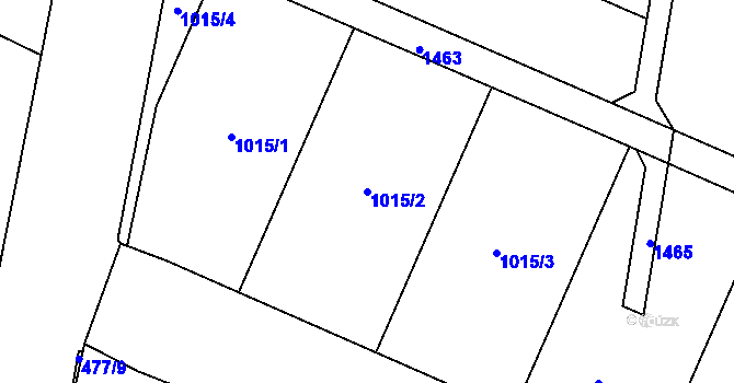 Parcela st. 1015/2 v KÚ Skaštice, Katastrální mapa