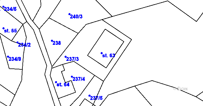 Parcela st. 63 v KÚ Sklenařice, Katastrální mapa
