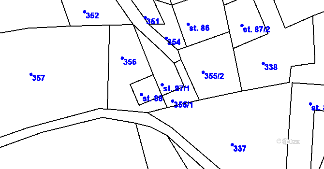 Parcela st. 87/1 v KÚ Sklenařice, Katastrální mapa