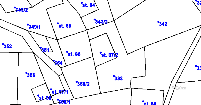 Parcela st. 87/2 v KÚ Sklenařice, Katastrální mapa