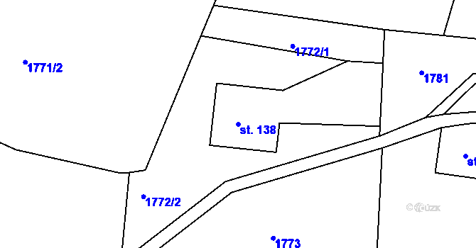 Parcela st. 138 v KÚ Sklenařice, Katastrální mapa