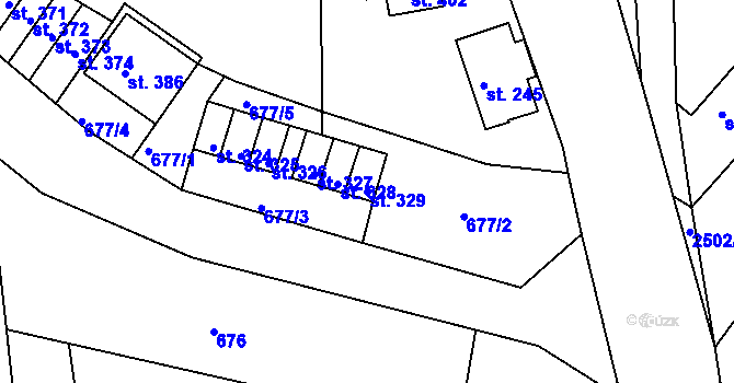 Parcela st. 329 v KÚ Sklenařice, Katastrální mapa