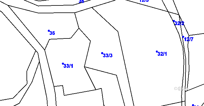 Parcela st. 33/3 v KÚ Sklenařice, Katastrální mapa
