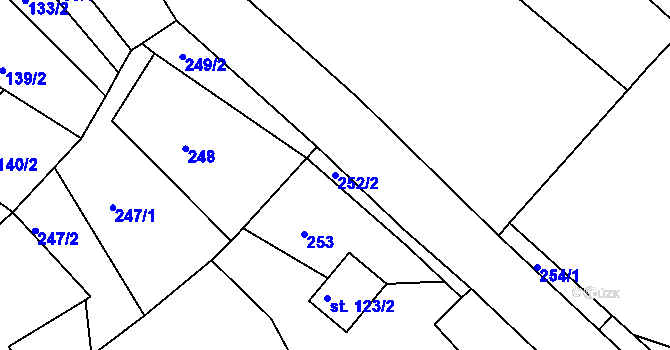 Parcela st. 252/2 v KÚ Sklenařice, Katastrální mapa