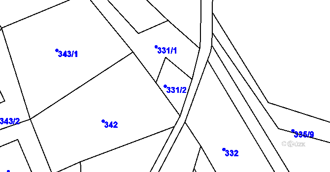Parcela st. 331/2 v KÚ Sklenařice, Katastrální mapa