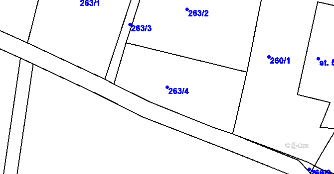 Parcela st. 263/4 v KÚ Sklené u Svitav, Katastrální mapa
