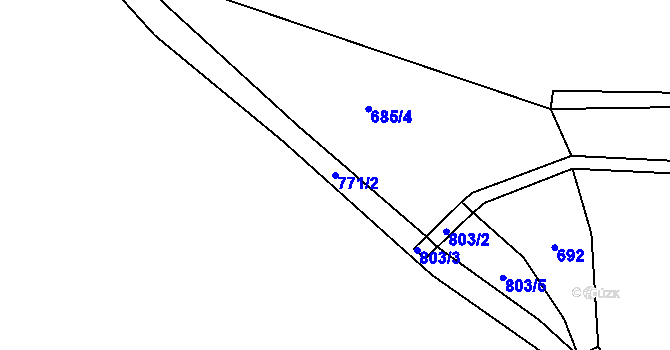 Parcela st. 771/2 v KÚ Sklené u Svitav, Katastrální mapa