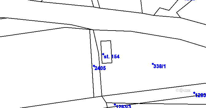 Parcela st. 154 v KÚ Sklené u Svitav, Katastrální mapa