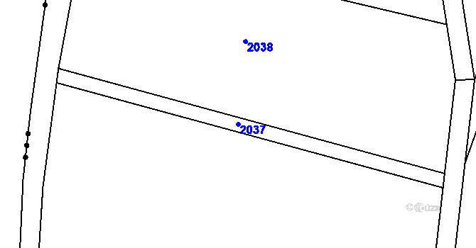 Parcela st. 2037 v KÚ Sklené u Svitav, Katastrální mapa