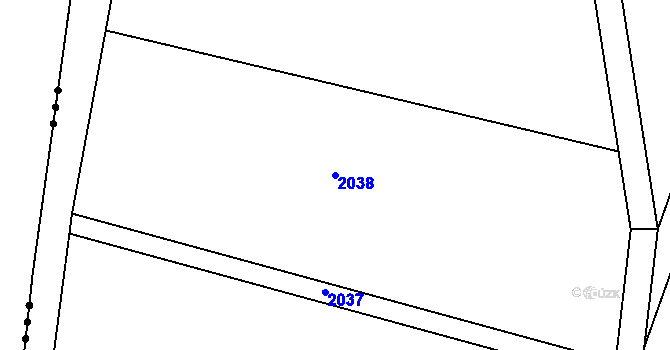 Parcela st. 2038 v KÚ Sklené u Svitav, Katastrální mapa